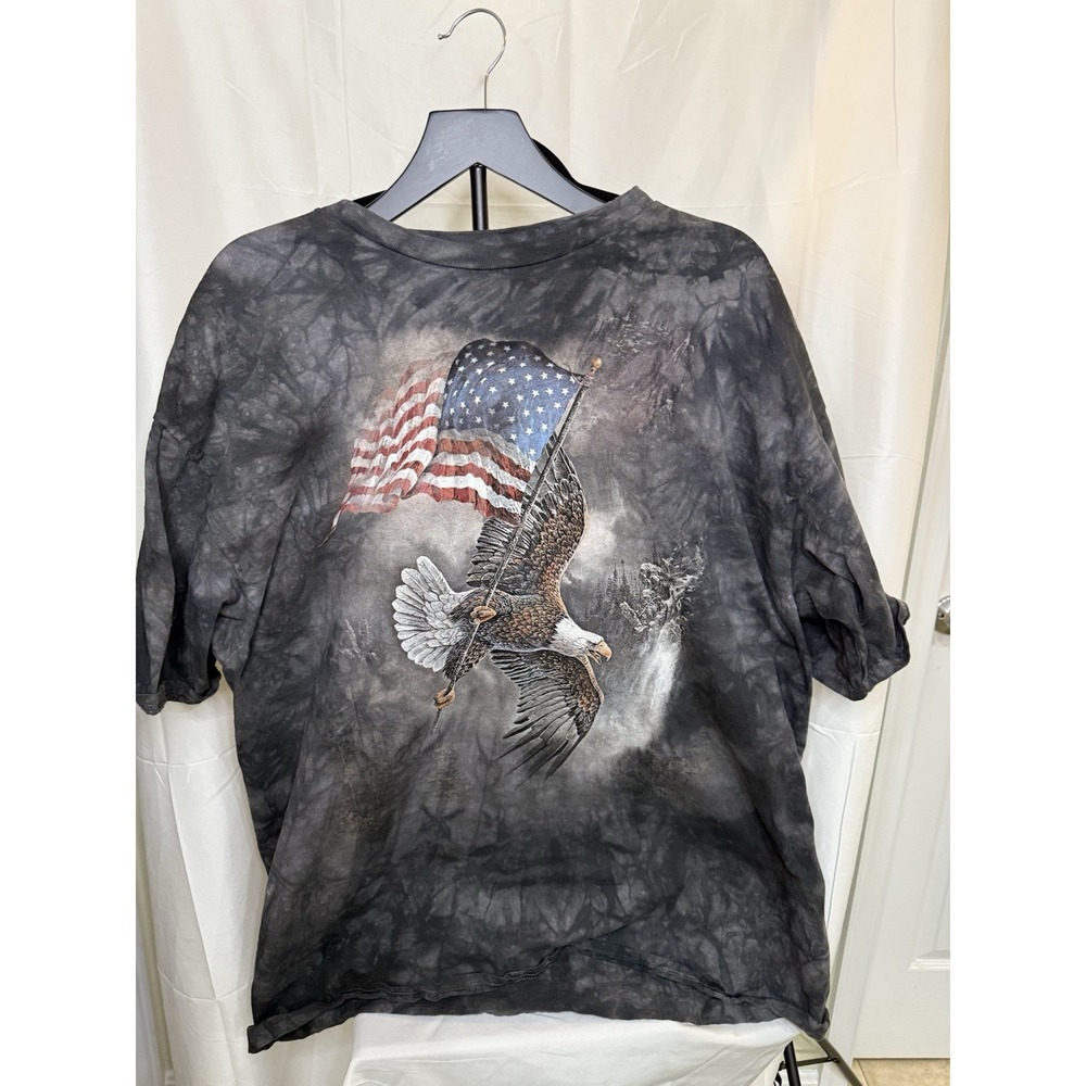 The Mountain Patriotic Bald Eagle & American Flag‎ Tie-Dye Graphic Tee 2xl